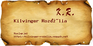 Kilvinger Rozália névjegykártya